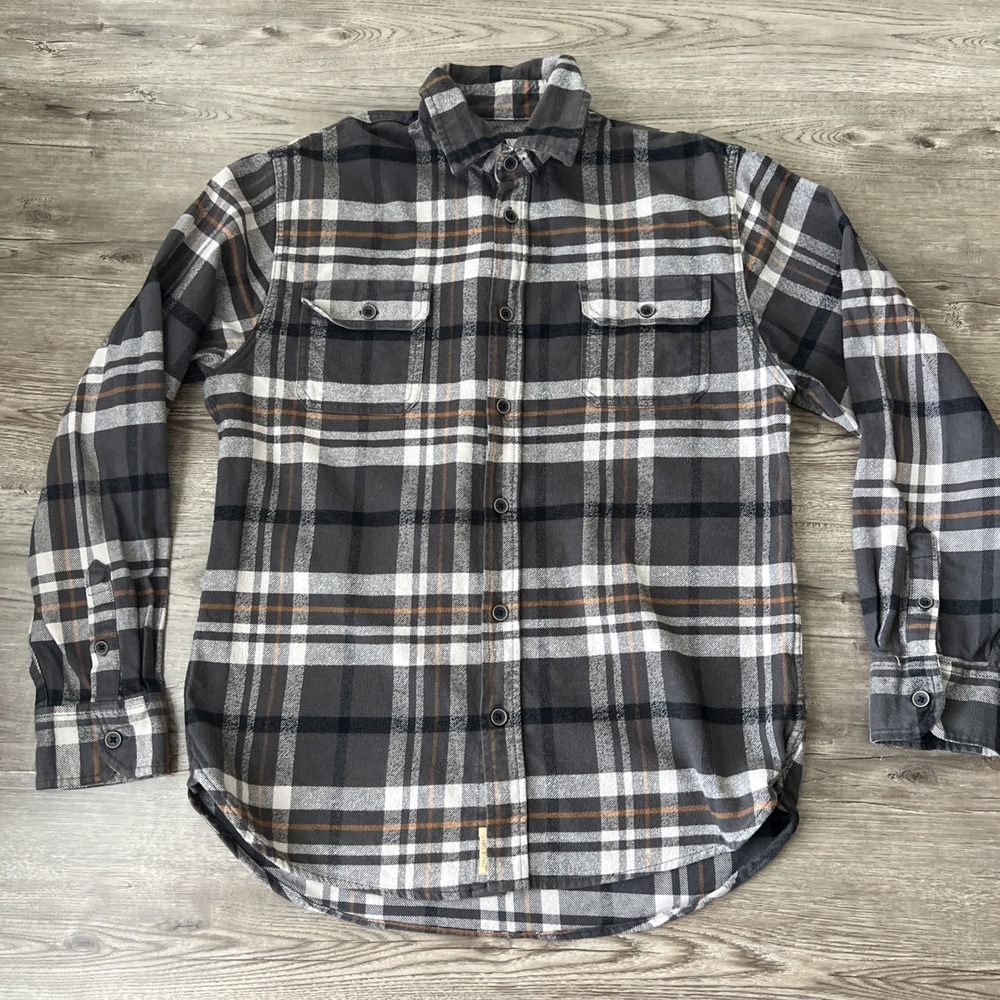 JACHS New York Heavyweight Cotton Flannel Button Down Shirt Mens M Plaid